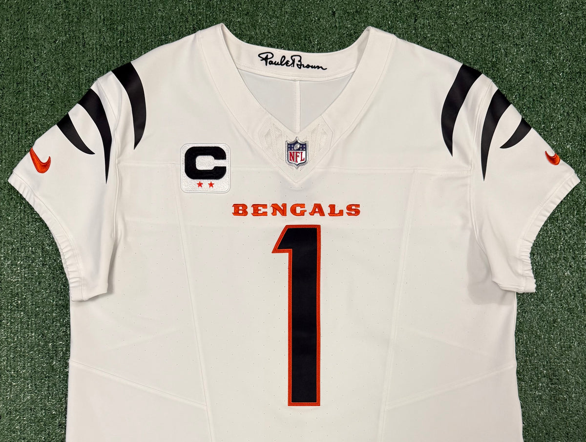 Ja'Marr Chase Cincinnati Bengals Jersey #1 Nike Vapor Fuse Elite White Size 48 (XL) NFL