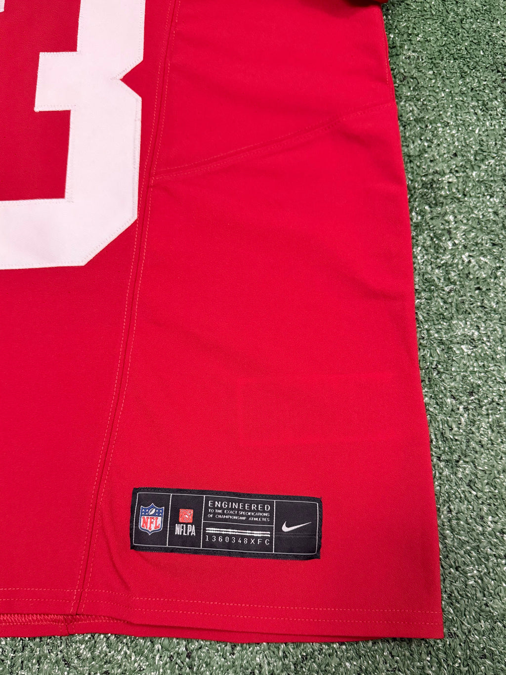 Brock Purdy San Francisco 49ers Jersey #13 Nike Vapor FUSE Elite Red Size 44 (Large) NFL