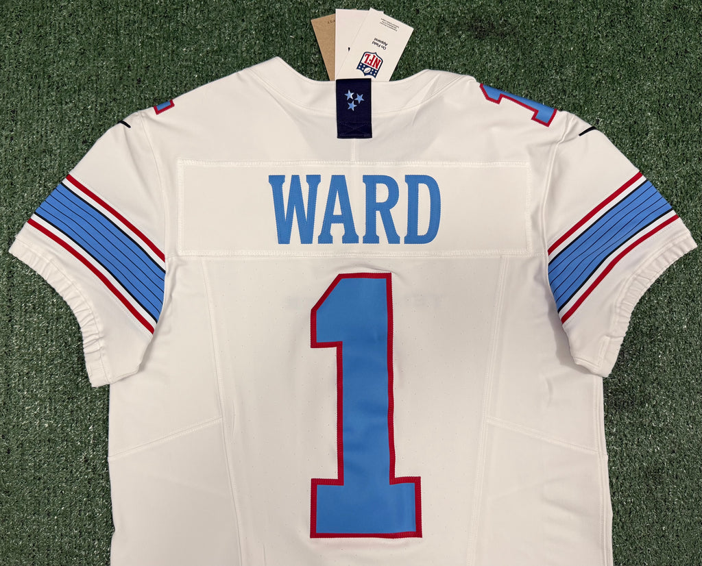 Cam Ward Tennessee Titans Jersey #1 Nike Vapor Fuse Elite White Size 40 (M) NFL