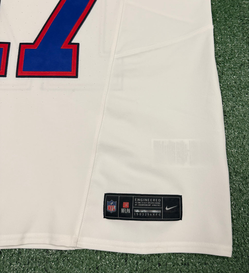 Josh Allen Buffalo Bills Jersey #17 Nike Vapor Fuse Elite White Size 44 (L) NFL