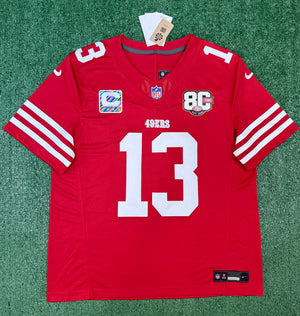 Brock Purdy San Francisco 49ers Jersey #13 Nike Vapor Fuse Limited Stitched Red Size (XL) NFL
