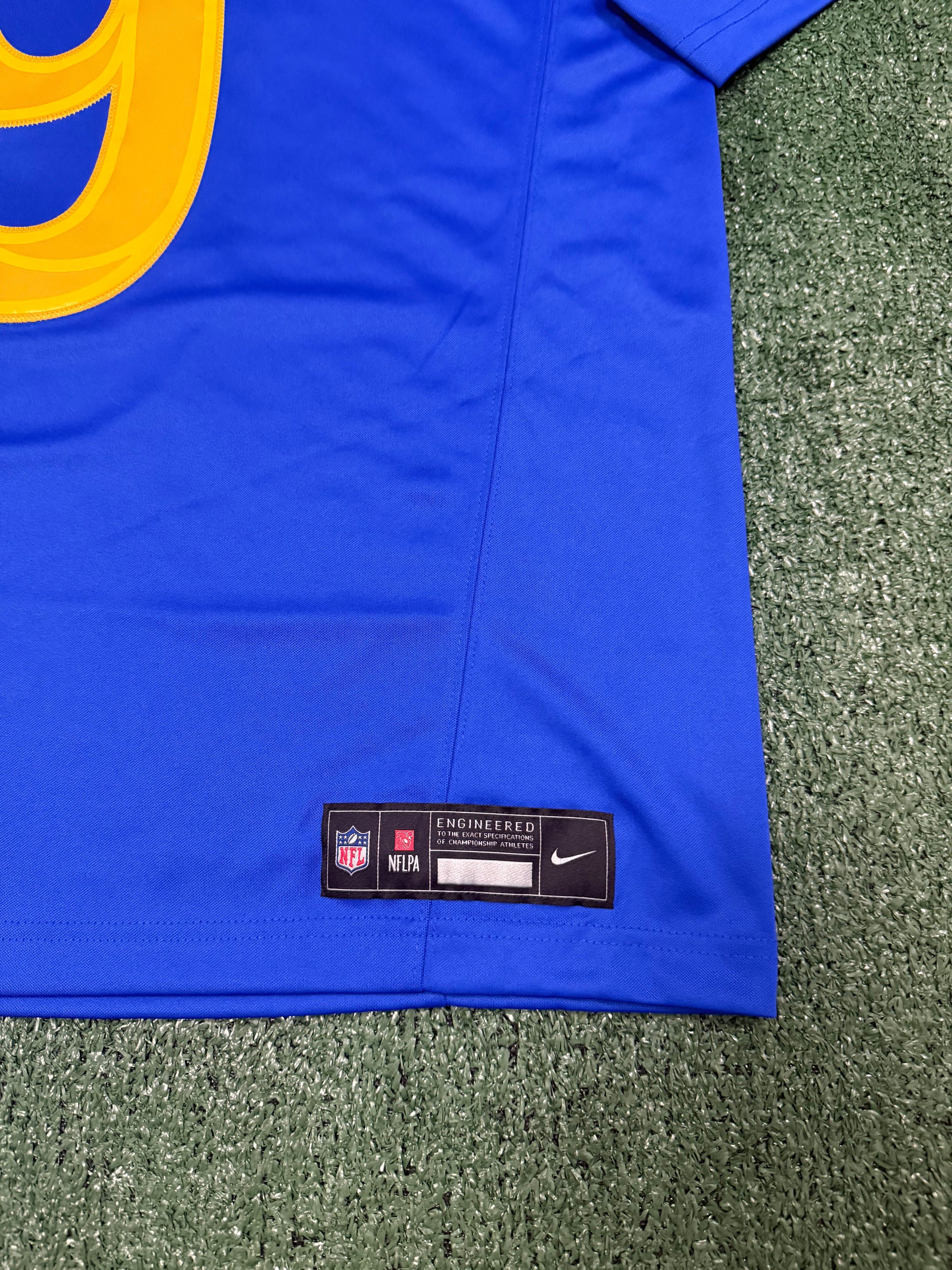 Matthew Stafford Los Angeles Rams Jersey #9 Nike Vapor Fuse Limited Stitched Blue Size (Large) NFL