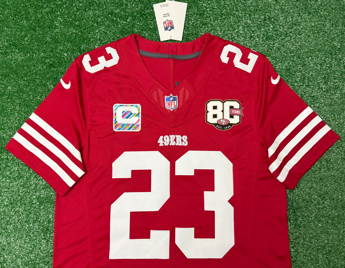 Christian McCaffrey San Francisco 49ers Jersey #23 Nike Vapor Fuse Limited Stitched Red Size (Medium) NFL