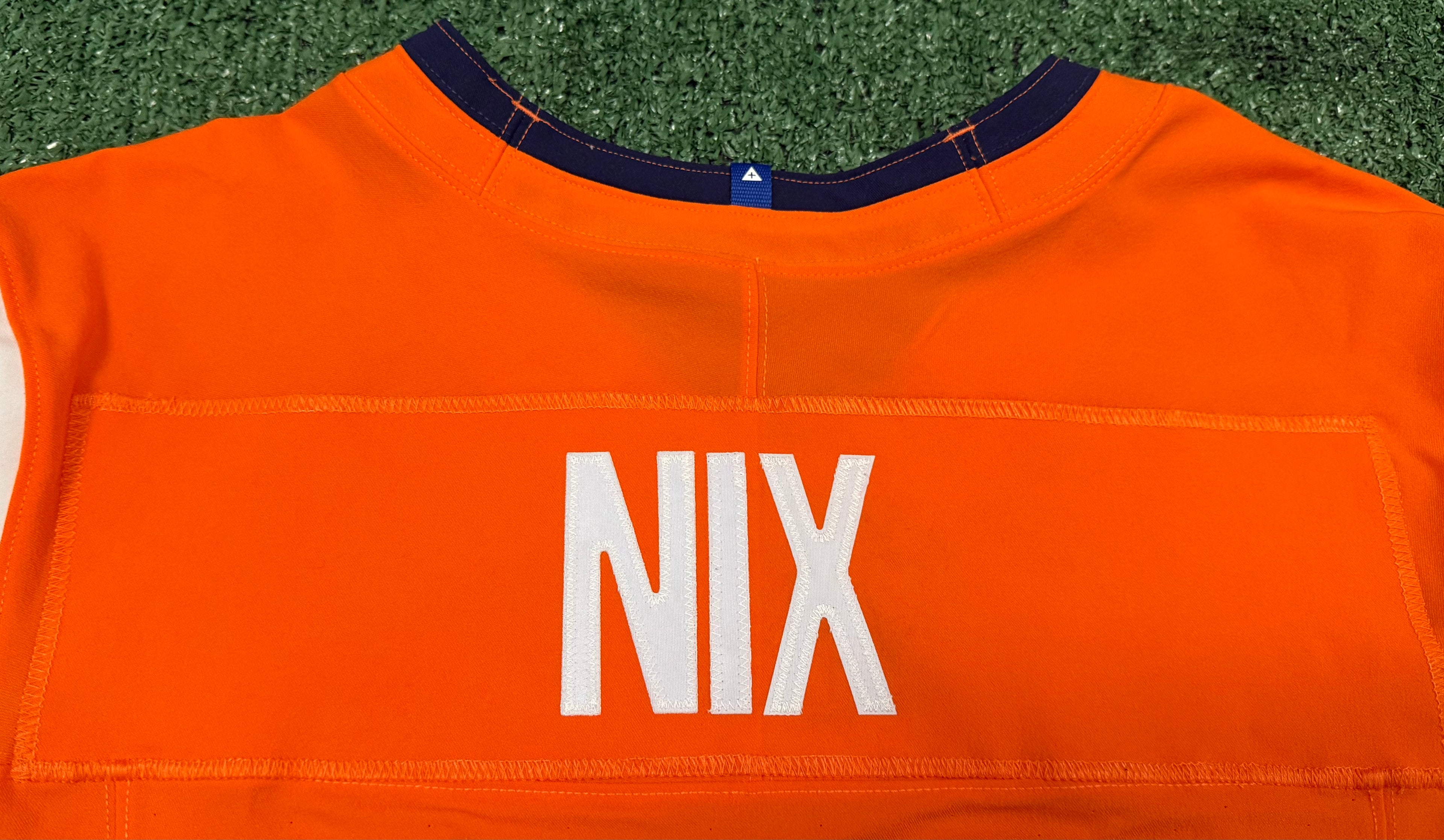 Bo Nix Denver Broncos Jersey #10 Nike Vapor Fuse Elite Orange Size 40 (M) NFL