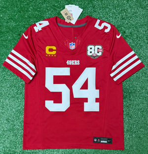 Fred Warner San Francisco 49ers Jersey #54 Nike Vapor Fuse Limited Stitched Red Size (Medium) NFL