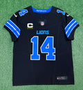 Amon Ra St Brown Detroit Lions Jersey #14 Nike Vapor FUSE Elite Black Size 44 (Large) NFL