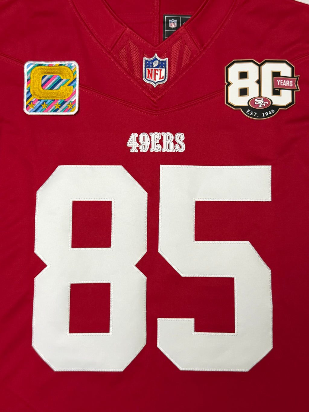 George Kittle San Francisco 49ers Jersey #85 Nike Vapor Fuse Limited Stitched Red Size (Large) NFL