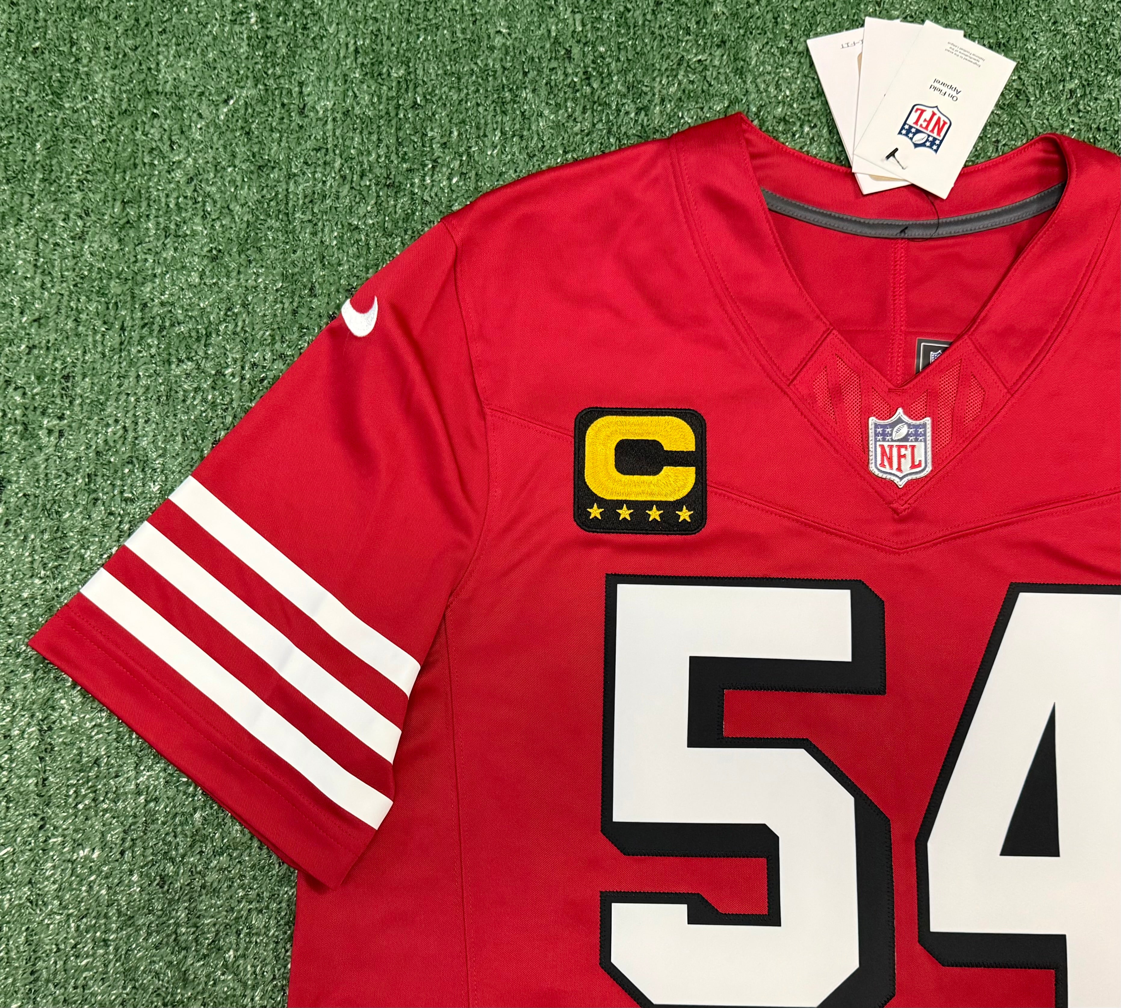 Fred Warner San Francisco 49ers Jersey #54 Nike Vapor Fuse Limited Stitched Red Size (Large) NFL