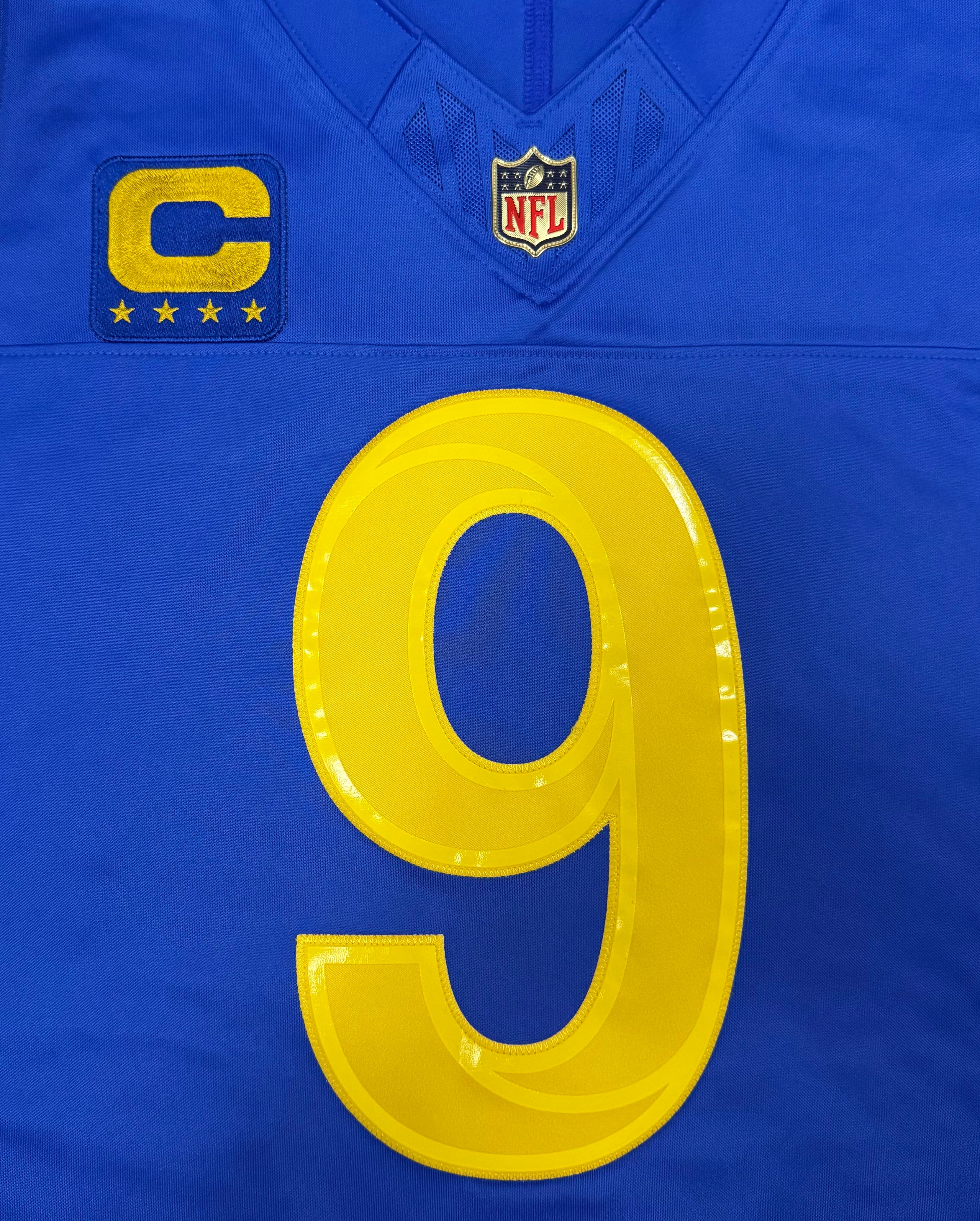 Matthew Stafford Los Angeles Rams Jersey #9 Nike Vapor Fuse Limited Stitched Blue Size (Large) NFL