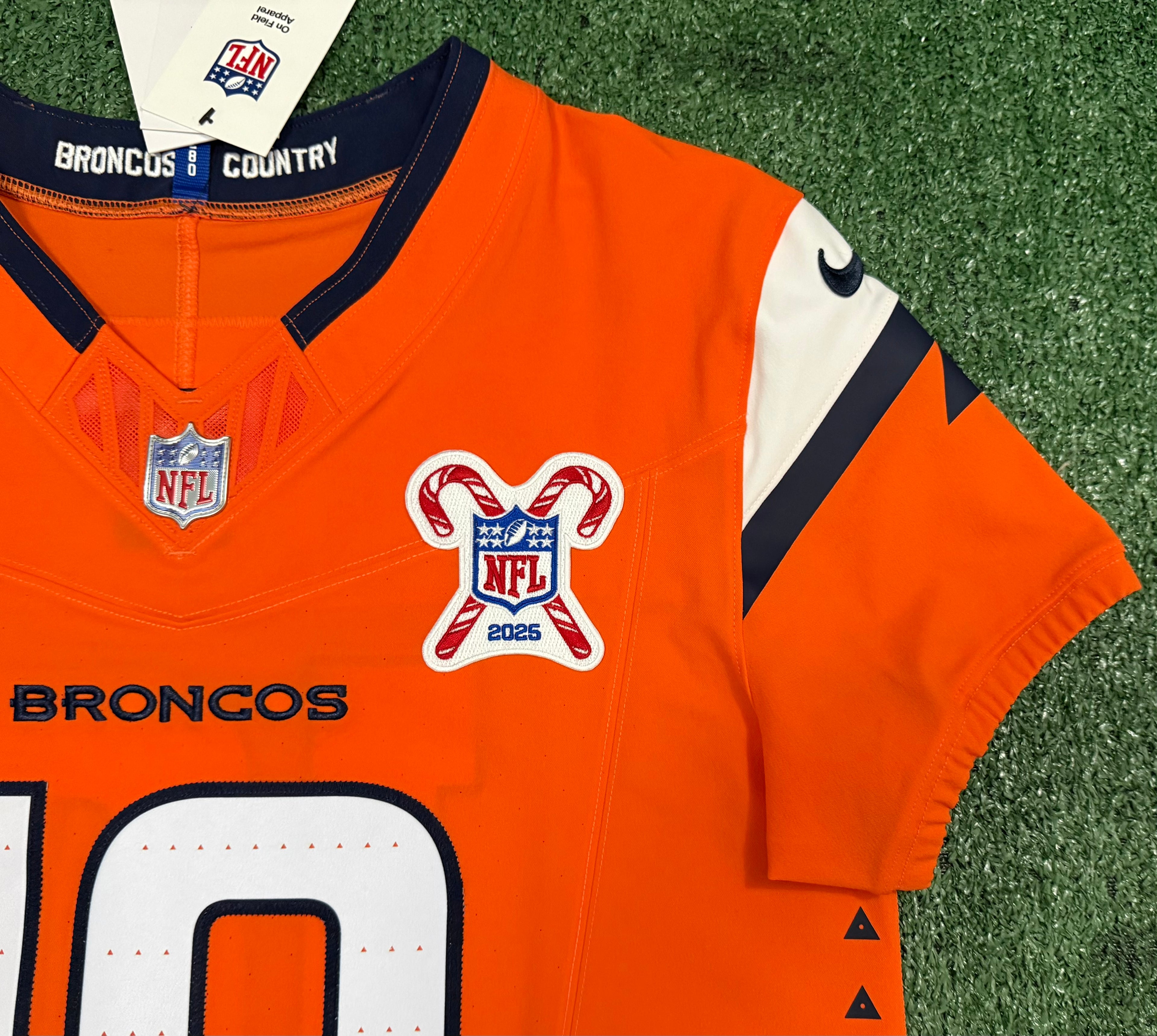 Bo Nix Denver Broncos Jersey #10 Nike Vapor Fuse Elite Orange Size 40 (M) NFL