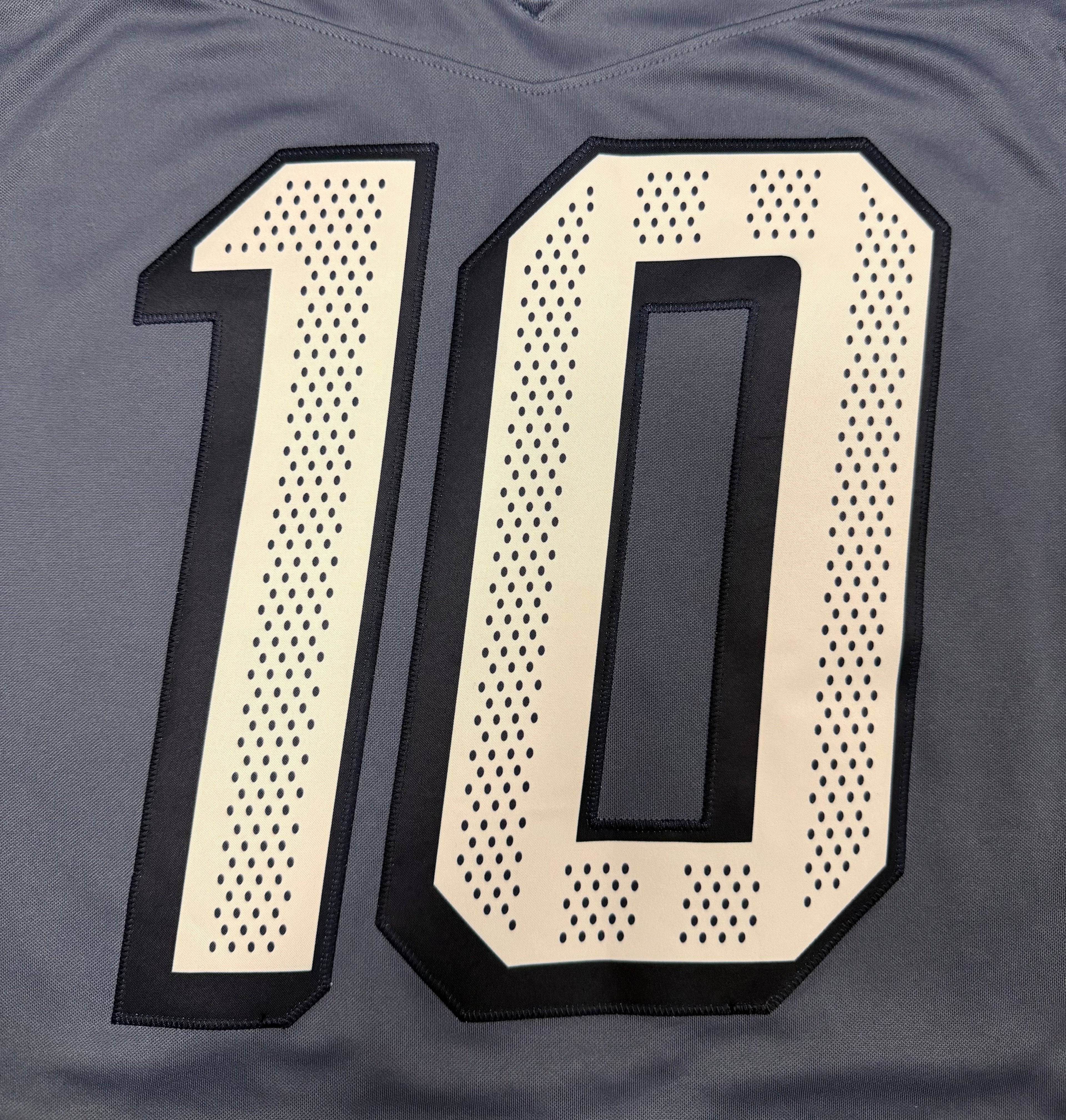 Drake Maye New England Patriots Jersey #10 Nike Vapor Fuse Limited Rivalry Blue Size (Large) NFL