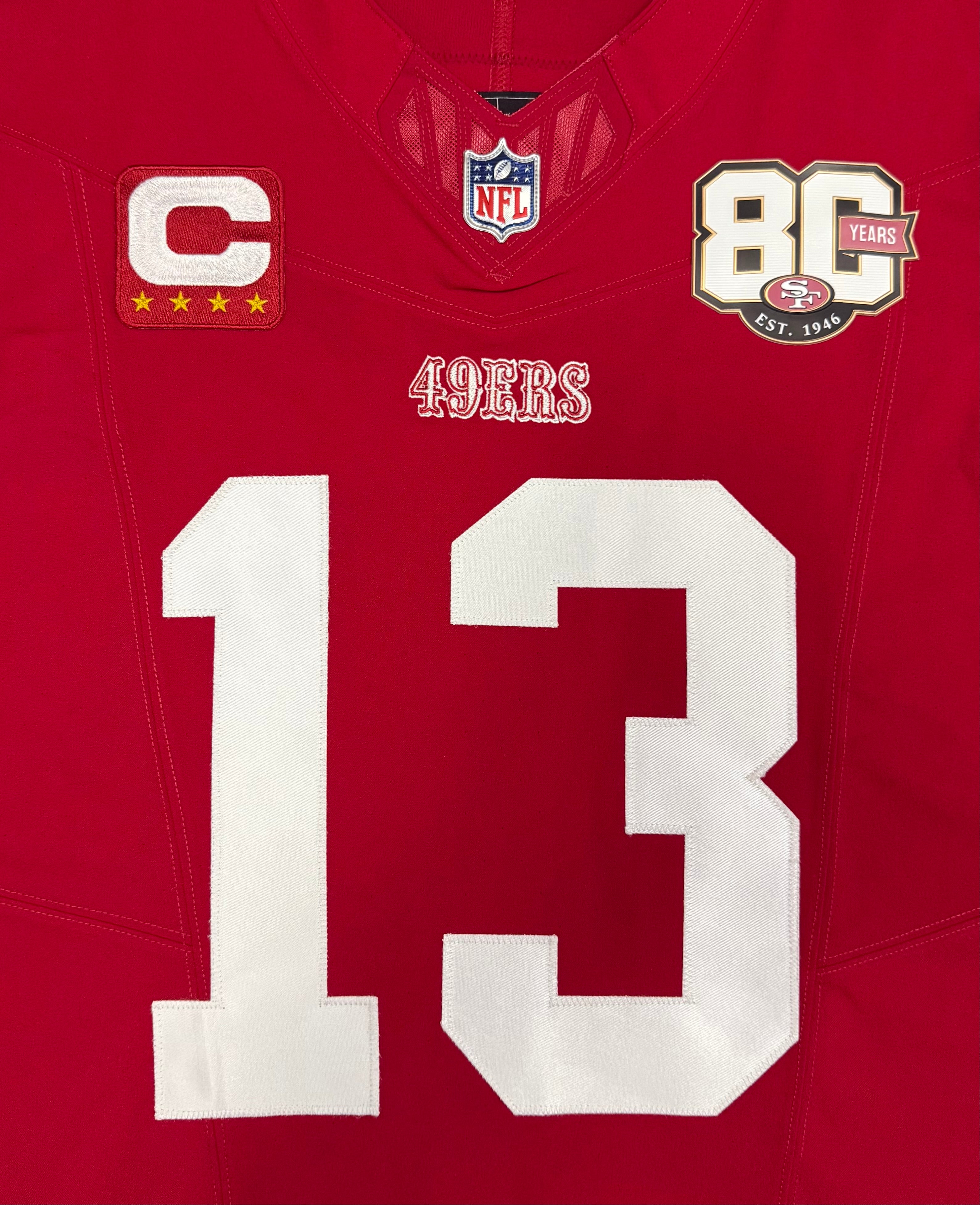 Brock Purdy San Francisco 49ers Jersey #13 Nike Vapor FUSE Elite Red Size 44 (Large) NFL