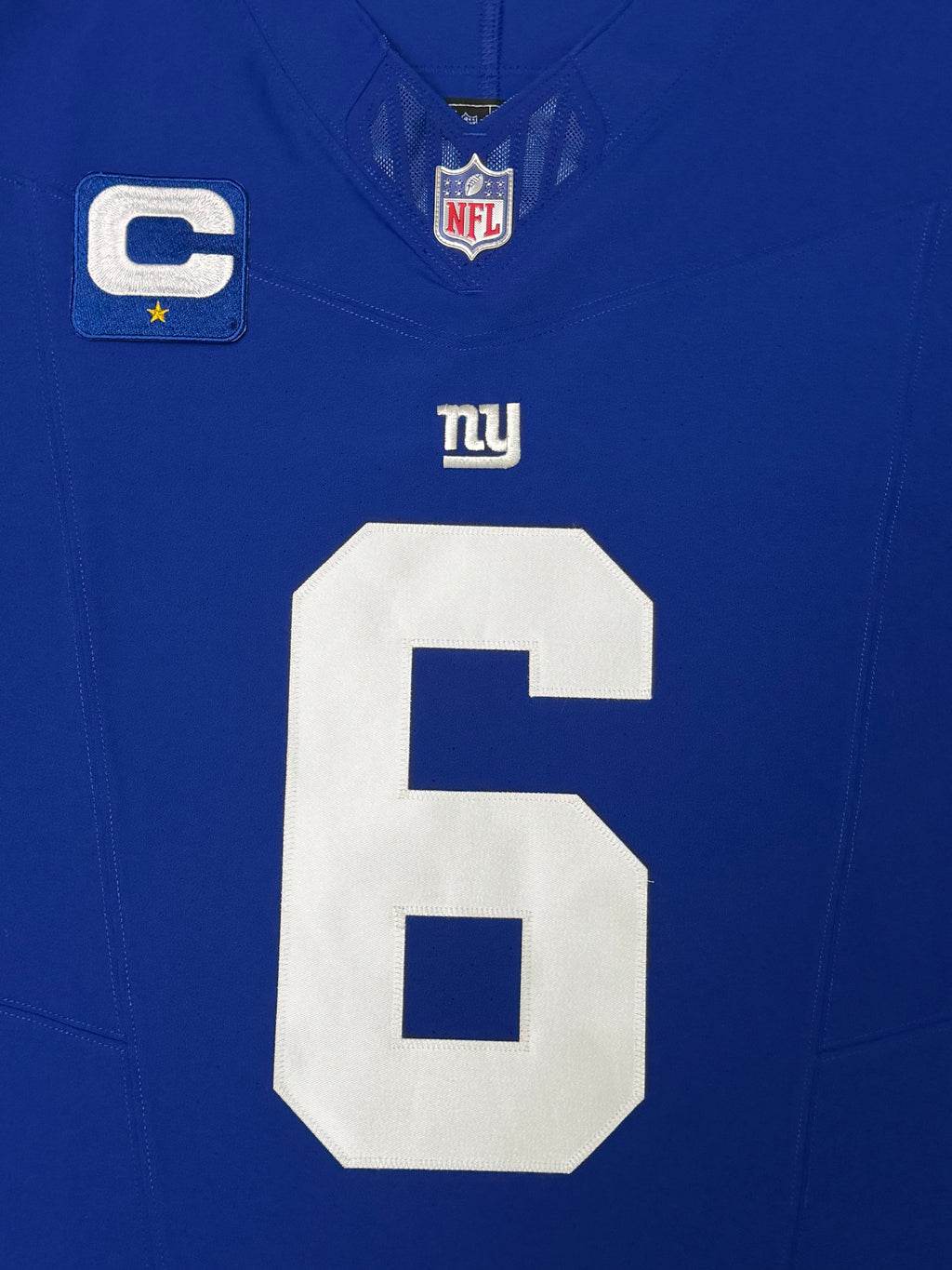 Jaxson Dart New York Giants Jersey #6 Nike Vapor FUSE Elite Blue Size 44 (Large) NFL