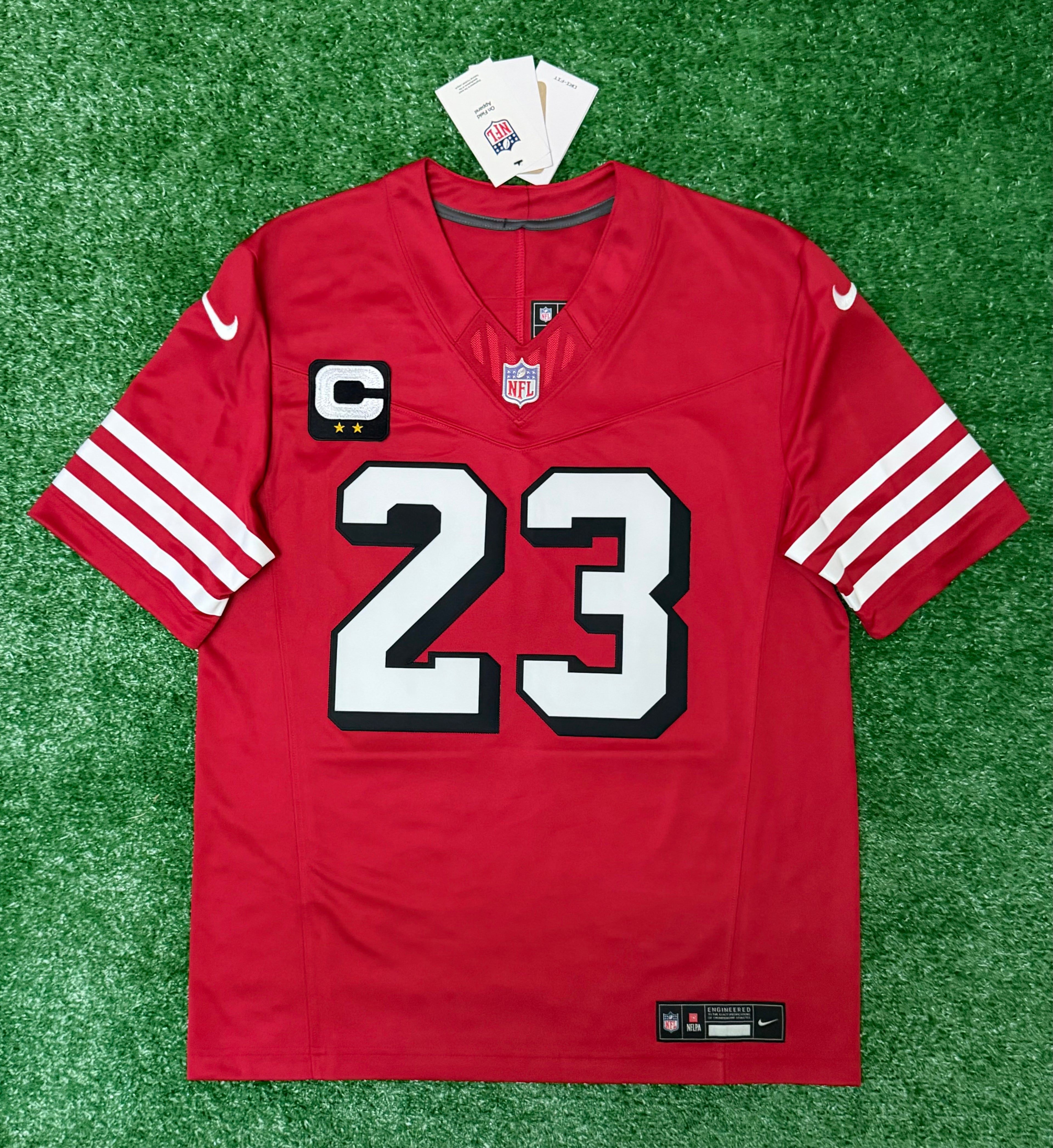 Christian McCaffrey San Francisco 49ers Jersey #23 Nike Vapor Fuse Limited Stitched Red Size (Medium) NFL