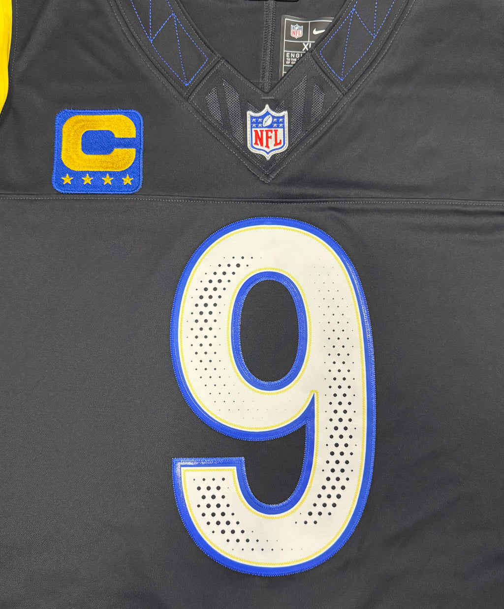 Matthew Stafford Los Angeles Rams Jersey #9 Nike FUSE Rivalry Black Size (XL) NFL
