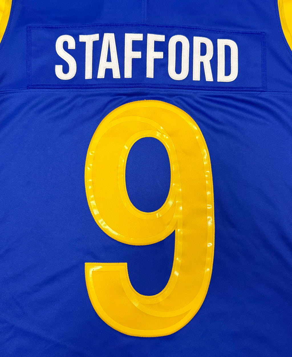 Matthew Stafford Los Angeles Rams Jersey #9 Nike Vapor Fuse Limited Stitched Blue Size (Large) NFL
