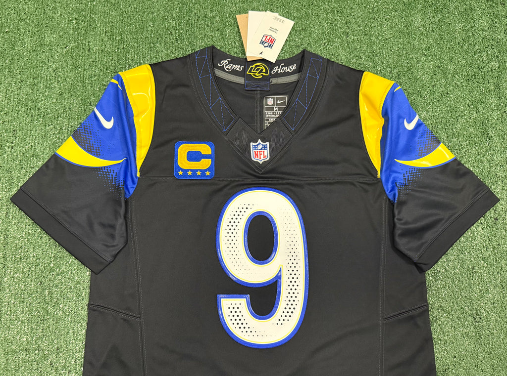 Matthew Stafford Los Angeles Rams Jersey #9 Nike FUSE Rivalry Black Size (Medium) NFL