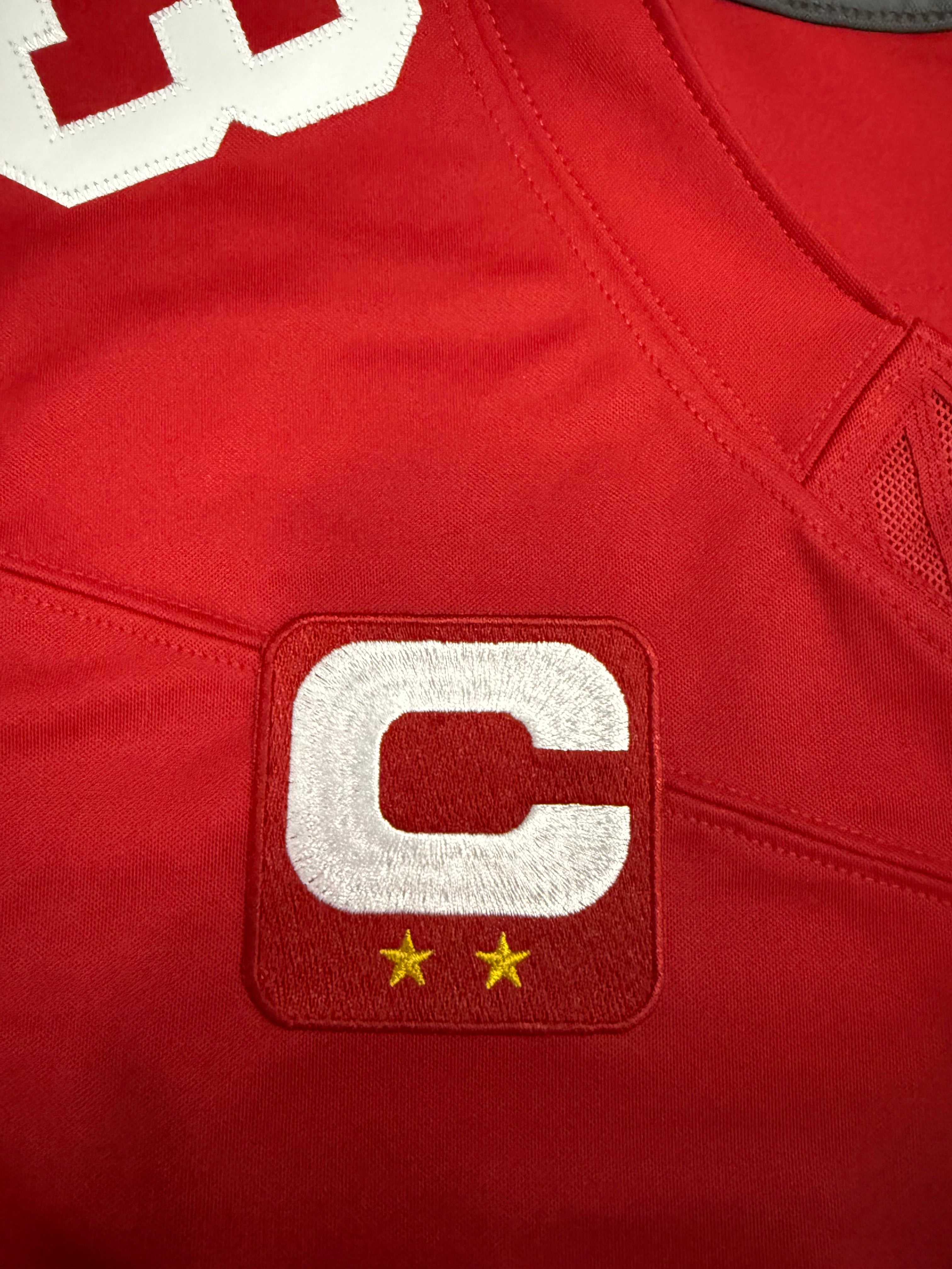 Christian McCaffrey San Francisco 49ers Jersey #23 Nike Vapor Fuse Limited Stitched Red Size (Large) NFL