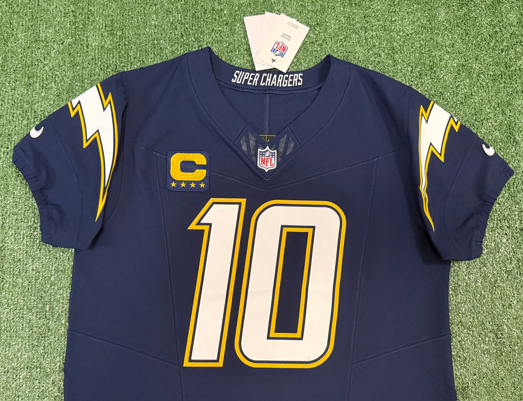 Justin Herbert Los Angeles Chargers Jersey #10 Nike Vapor Fuse Elite Navy Size 44 (L) NFL