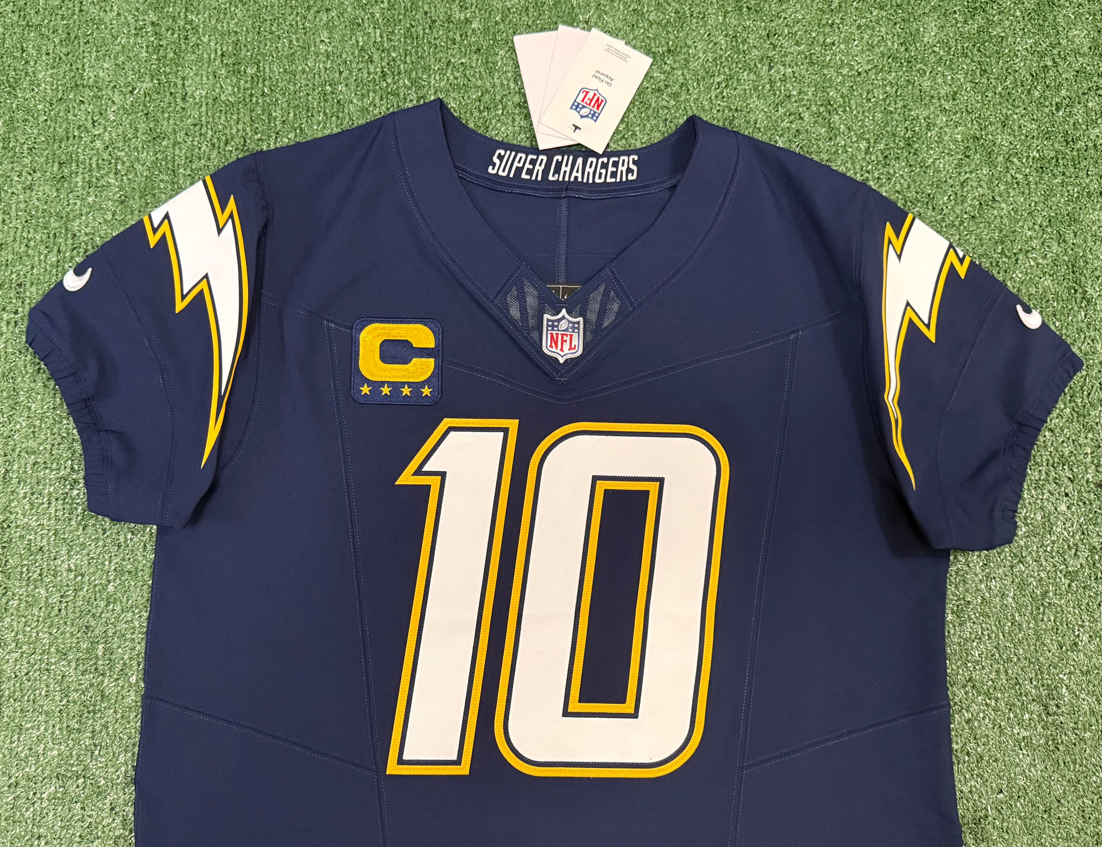 Justin Herbert Los Angeles Chargers Jersey #10 Nike Vapor Fuse Elite Navy Size 44 (L) NFL