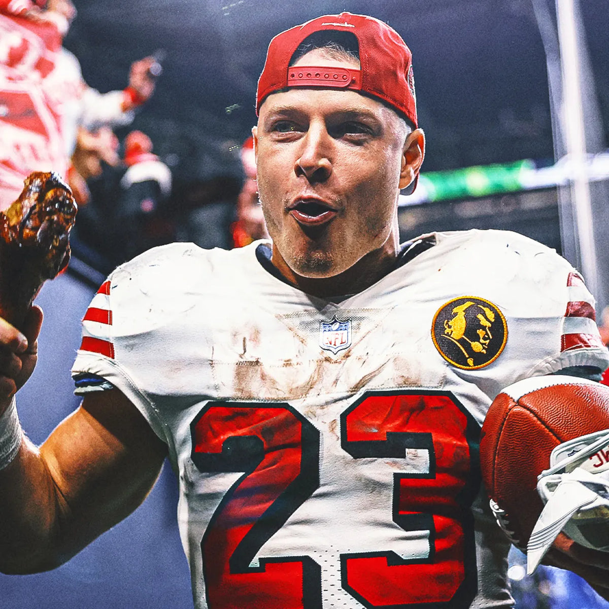 Christian McCaffrey San Francisco 49ers Jersey #23 Nike Vapor FUSE Elite White Size 48 (XL) NFL