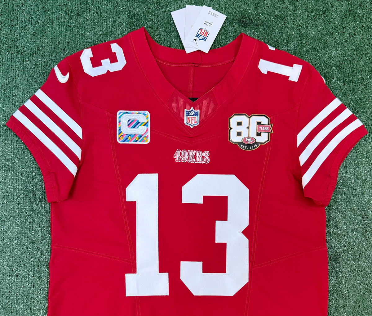 Brock Purdy San Francisco 49ers Jersey #13 Nike Vapor FUSE Elite Red Size 44 (Large) NFL