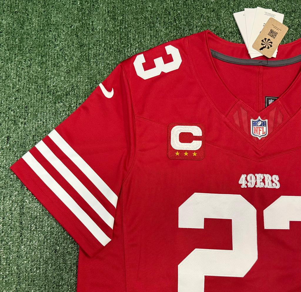 Christian McCaffrey San Francisco 49ers Jersey #23 Nike Vapor Fuse Limited Stitched Red Size (XL) NFL