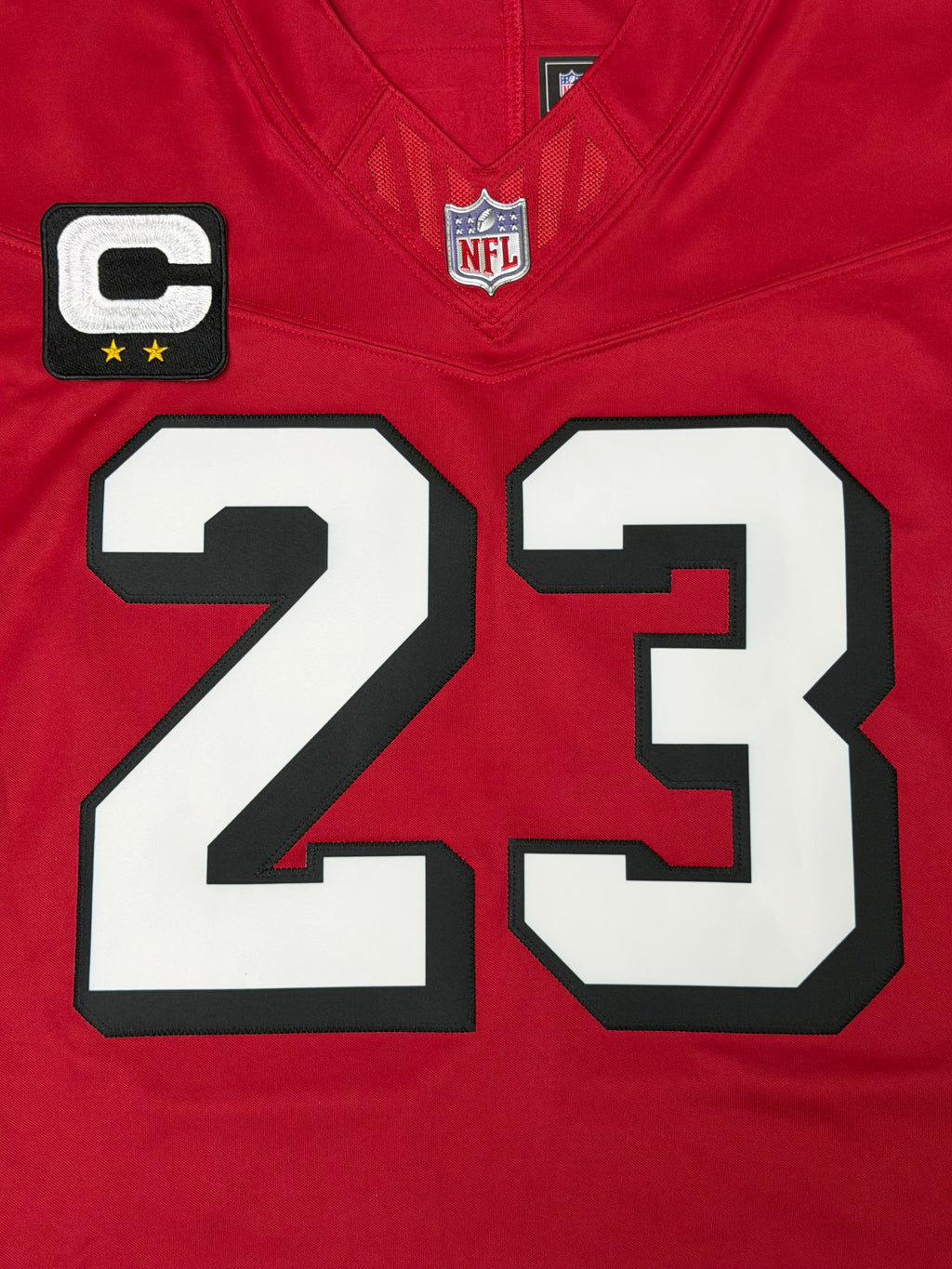 Christian McCaffrey San Francisco 49ers Jersey #23 Nike Vapor Fuse Limited Stitched Red Size (Large) NFL
