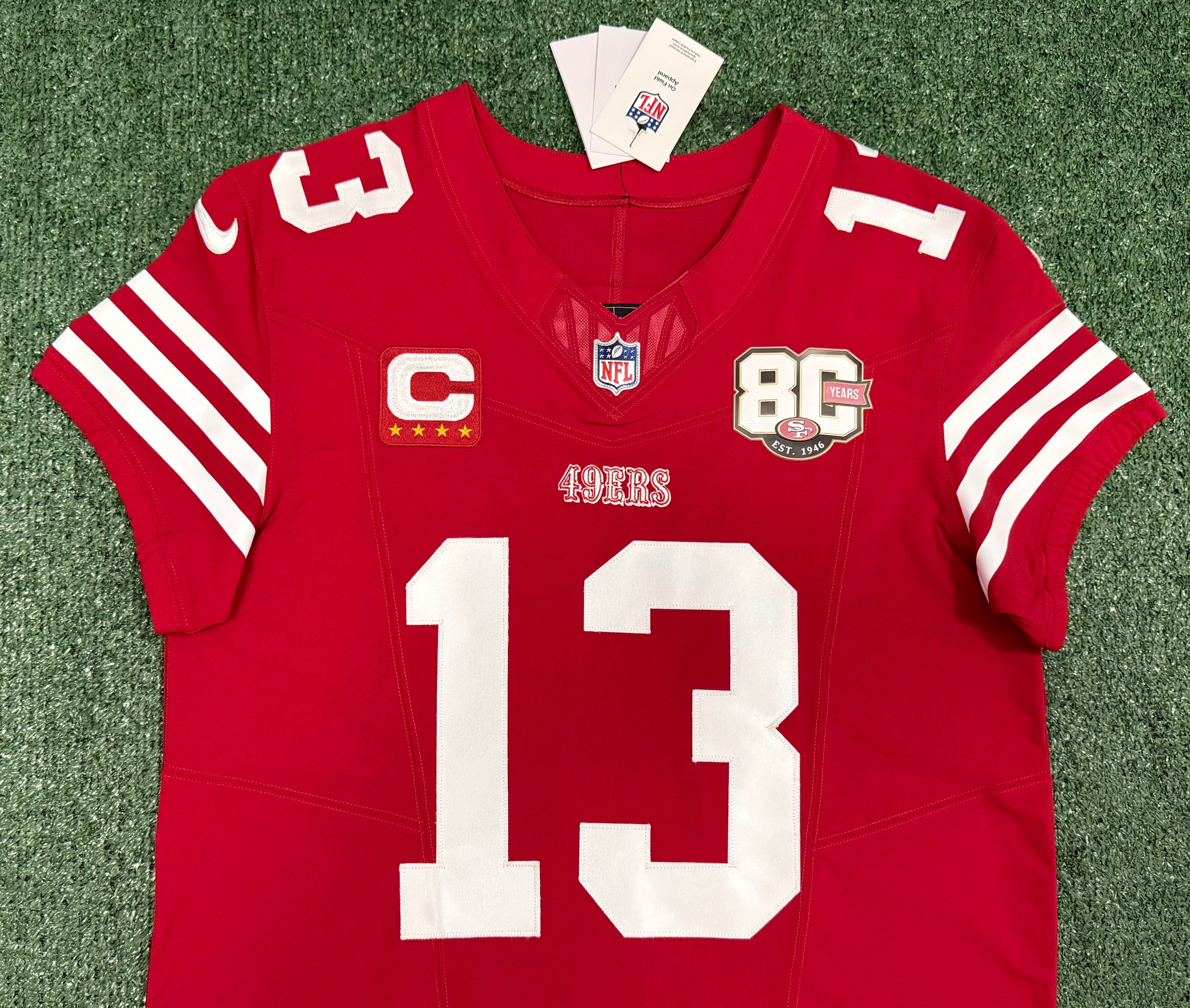 Brock Purdy San Francisco 49ers Jersey #13 Nike Vapor FUSE Elite Red Size 44 (Large) NFL