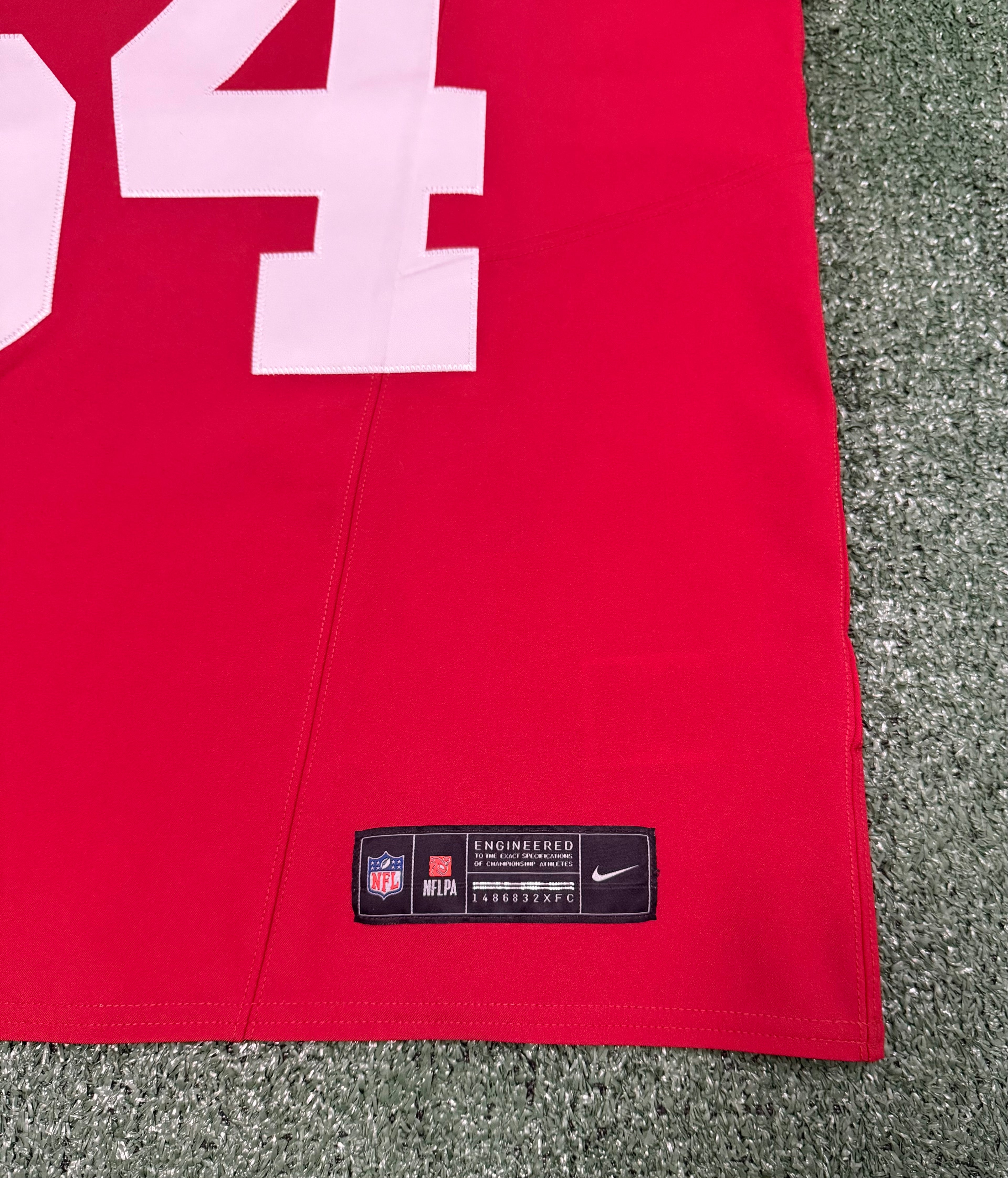Fred Warner San Francisco 49ers Jersey #54 Nike Vapor FUSE Elite Red Size 44 (Large) NFL