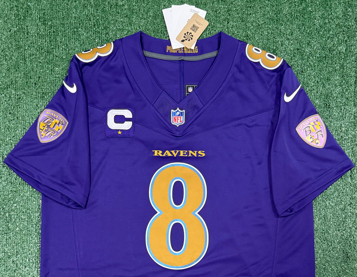 Lamar Jackson Baltimore Ravens Jersey #8 Nike Vapor FUSE Limited Purple Size (XL) NFL