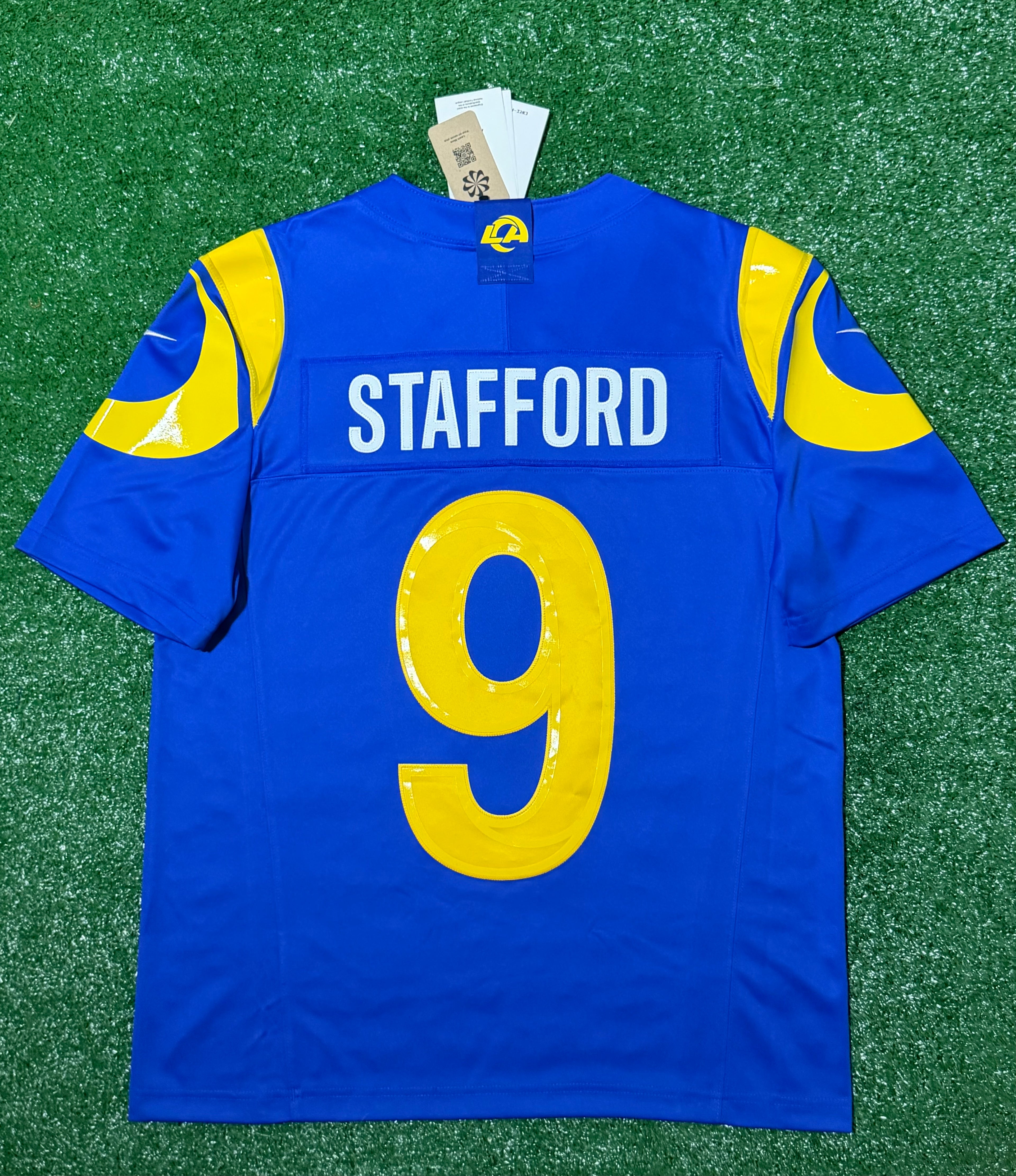Matthew Stafford Los Angeles Rams Jersey #9 Nike Vapor Fuse Limited Stitched Blue Size (Medium) NFL