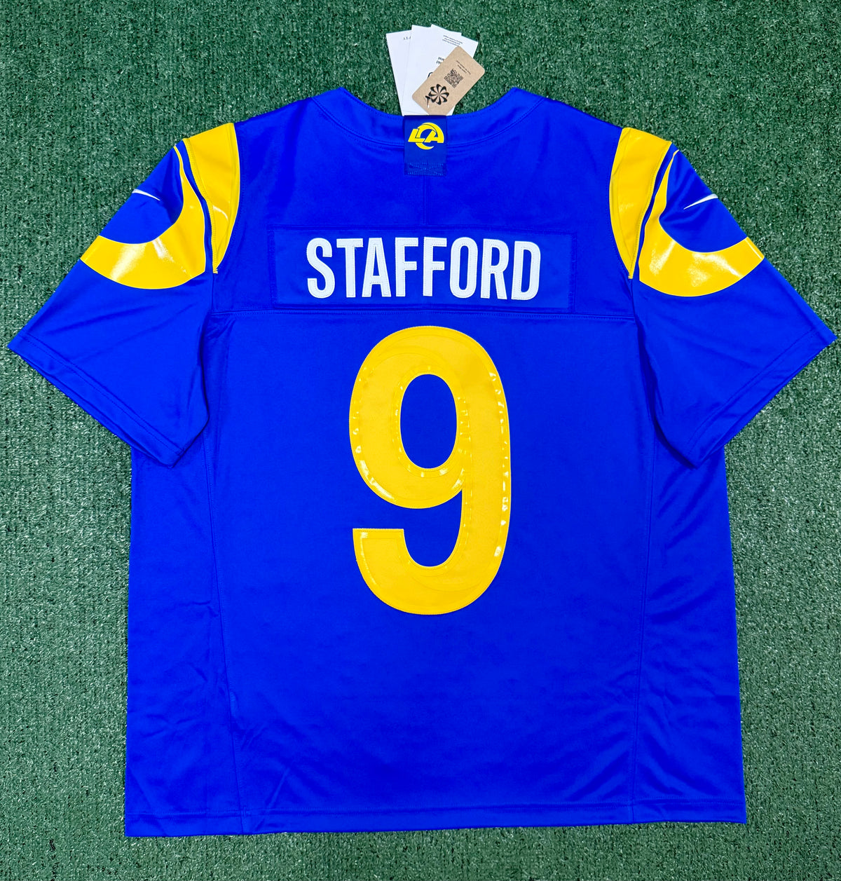 Matthew Stafford Los Angeles Rams Jersey #9 Nike Vapor Fuse Limited Stitched Blue Size (XL) NFL