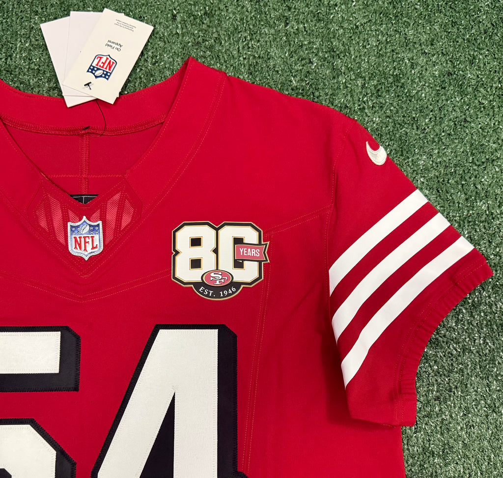 Fred Warner San Francisco 49ers Jersey #54 Nike Vapor FUSE Elite Red Size 44 (Large) NFL