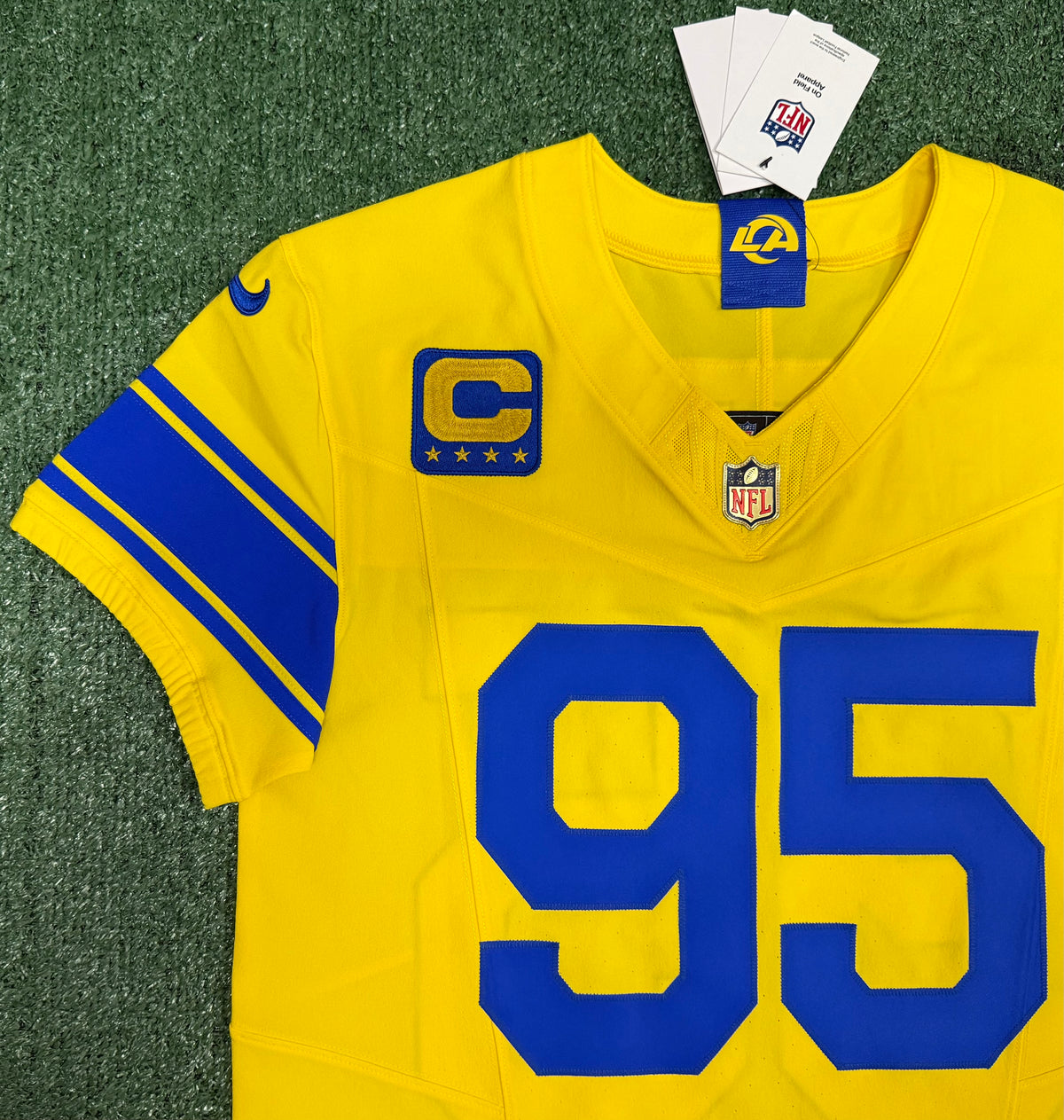 Myles Garrett Los Angeles Rams Jersey #95 Nike Vapor FUSE Elite Yellow Size 40 (Medium) NFL
