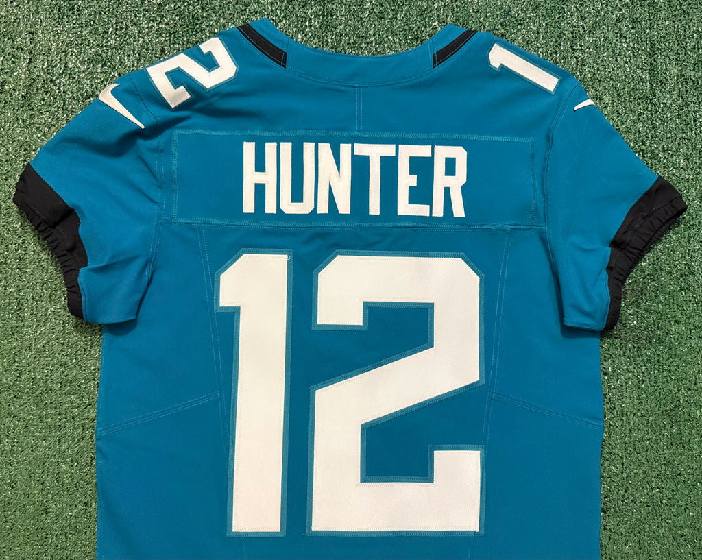 Travis Hunter Jacksonville Jaguars Jersey #12 Nike Vapor Fuse Elite Teal Size 40 (M) NFL