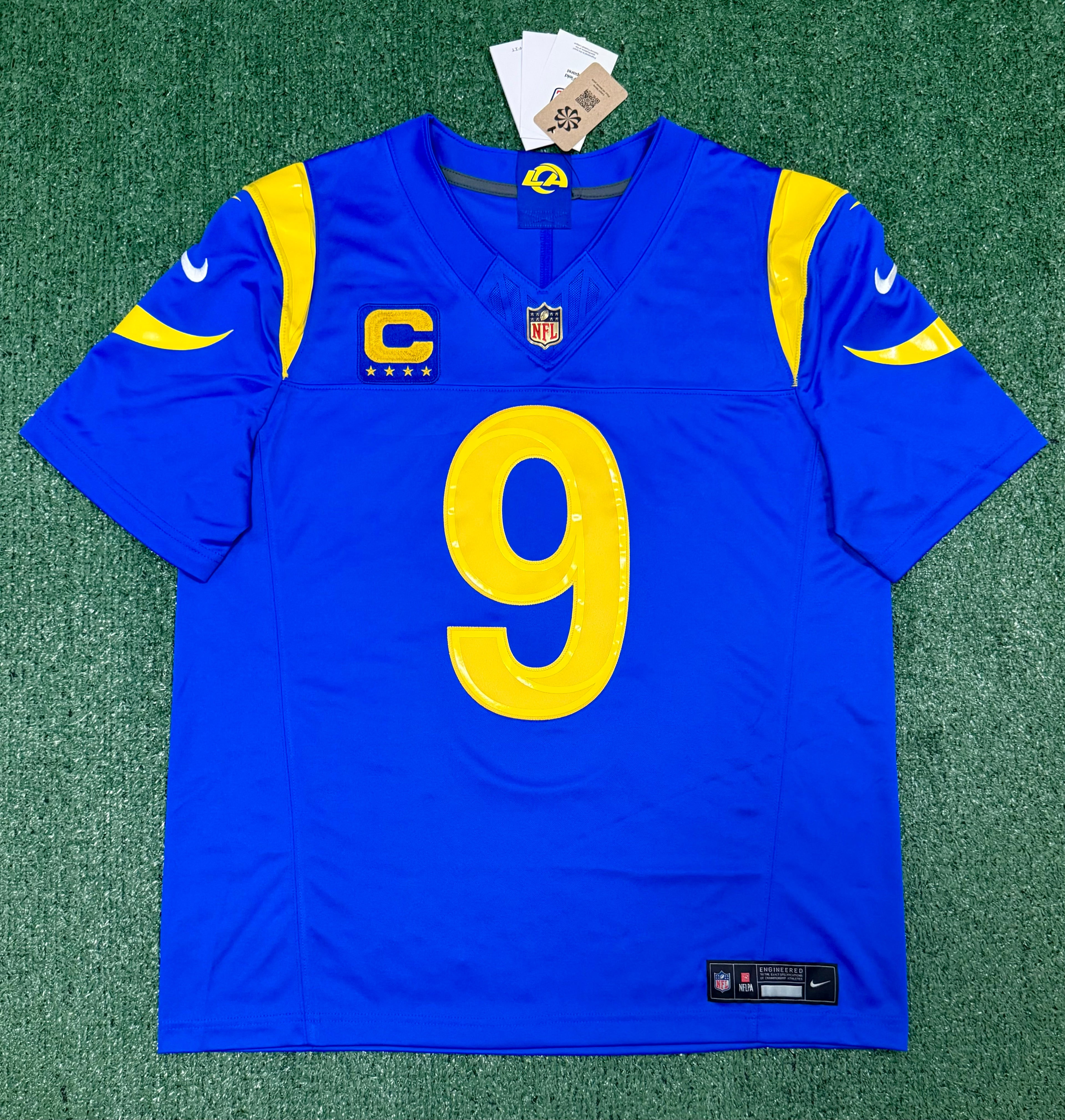 Matthew Stafford Los Angeles Rams Jersey #9 Nike Vapor Fuse Limited Stitched Blue Size (Large) NFL