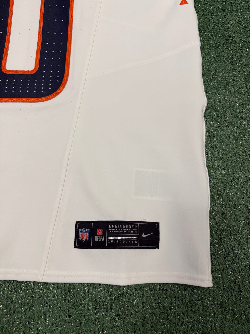 Bo Nix Denver Broncos Jersey #10 Nike Vapor Fuse Elite White Size 44 (L) NFL