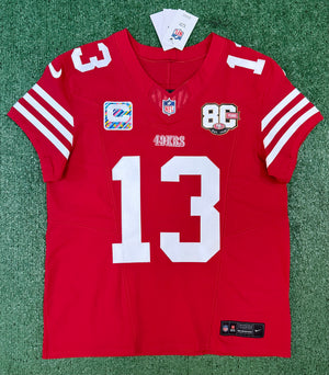 Brock Purdy San Francisco 49ers Jersey #13 Nike Vapor FUSE Elite Red Size 44 (Large) NFL