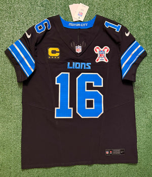 Jared Goff Detroit Lions Jersey #16  Nike Vapor FUSE Elite Black Size 44 (Large) NFL