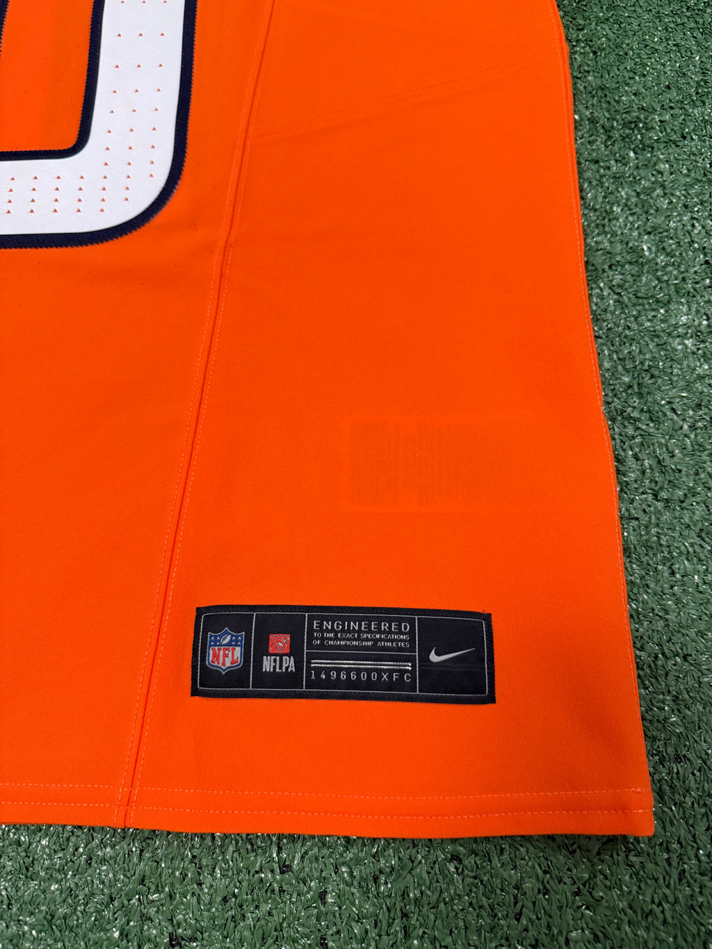 Bo Nix Denver Broncos Jersey #10 Nike Vapor Fuse Elite Orange Size 40 (M) NFL