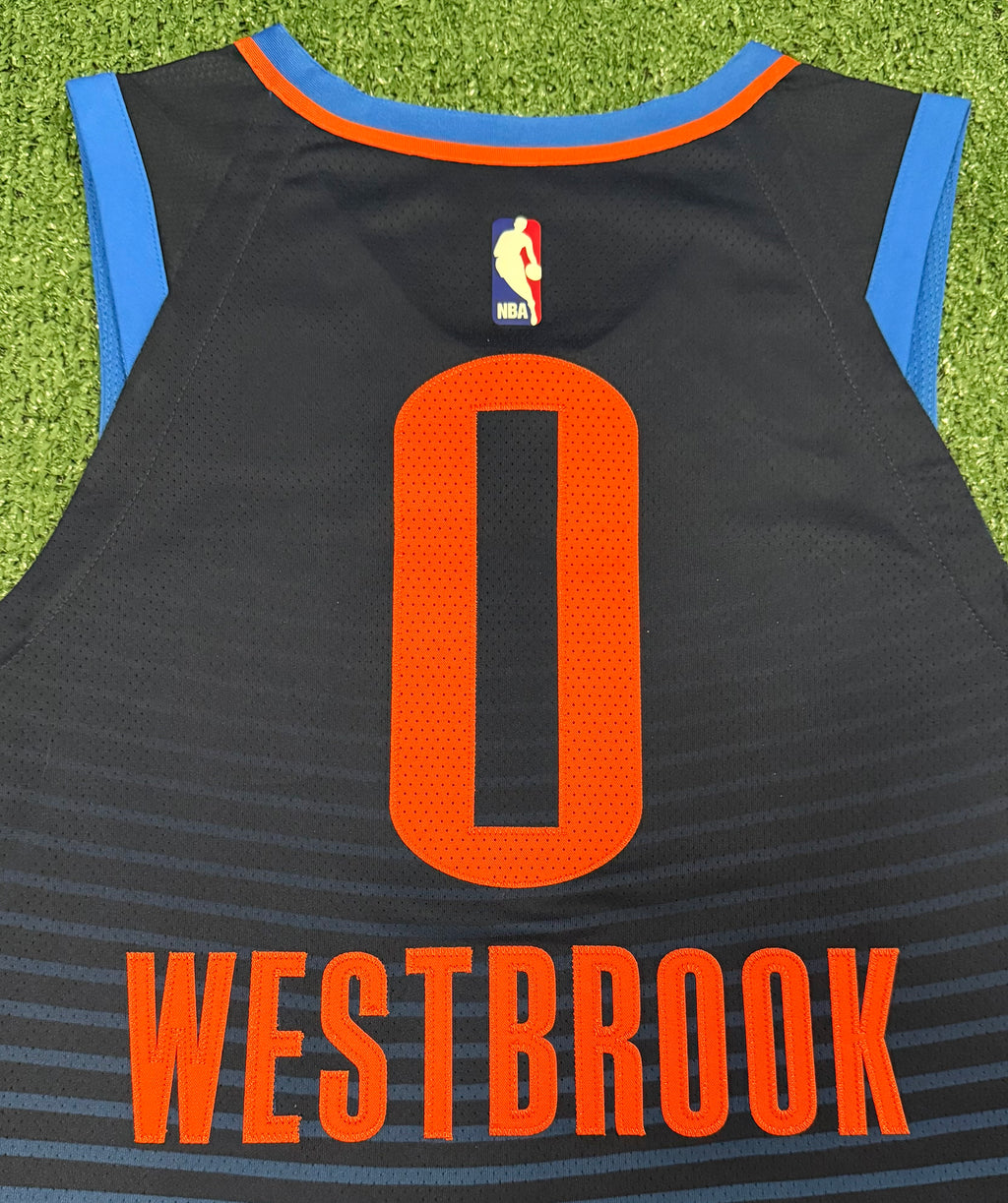 Russell Westbrook Oklahoma City Thunder Jersey #0 Nike Aeroswift Authentic Blue Size 44 (M) NBA