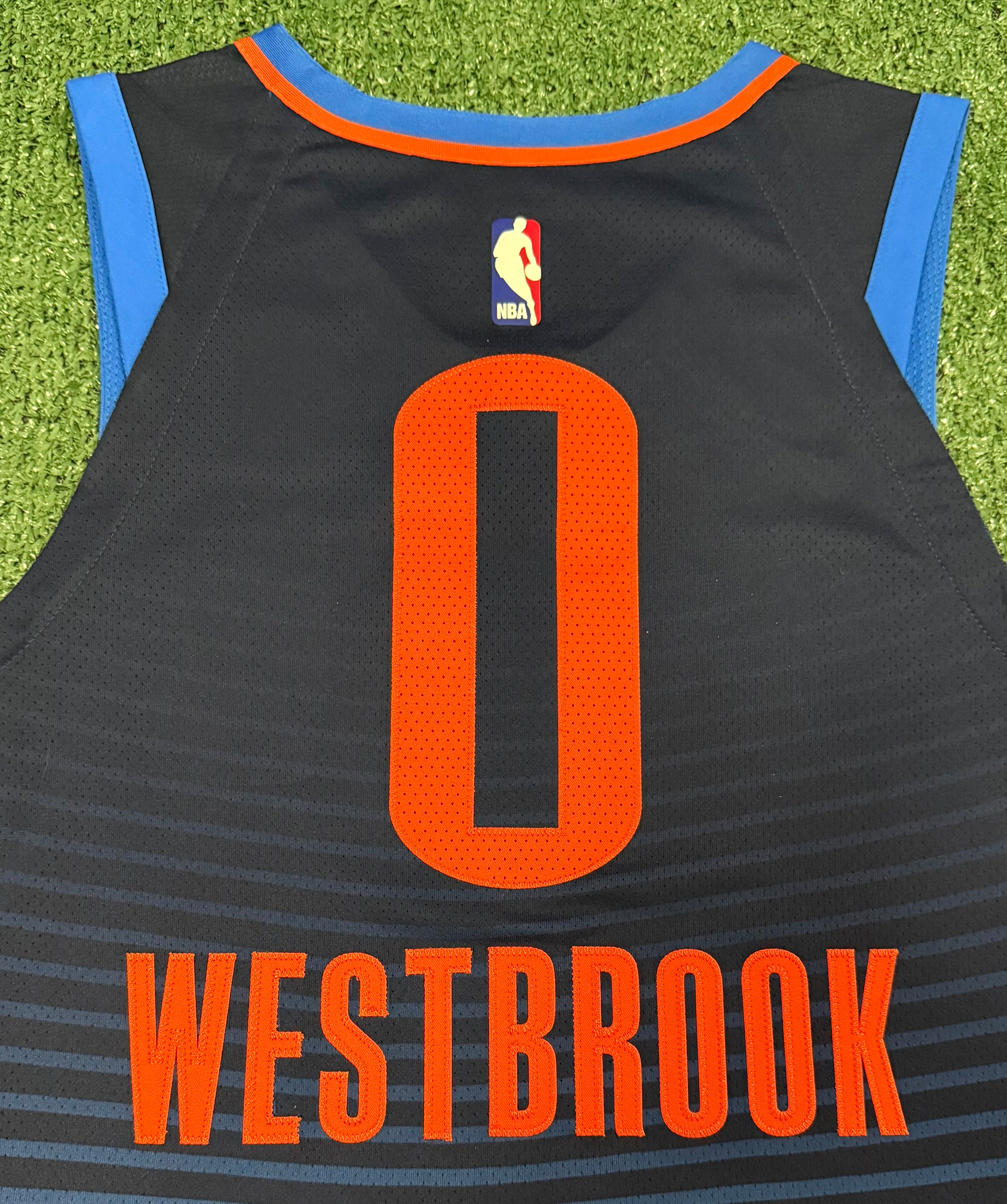 Russell Westbrook Oklahoma City Thunder Jersey #0 Nike Aeroswift Authentic Blue Size 44 (M) NBA