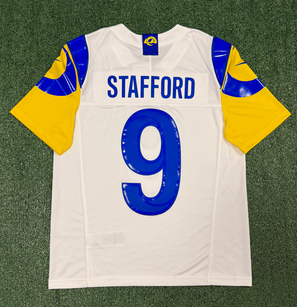Matthew Stafford Los Angeles Rams Jersey #9 Nike Vapor Fuse Limited Stitched White Size (Medium) NFL
