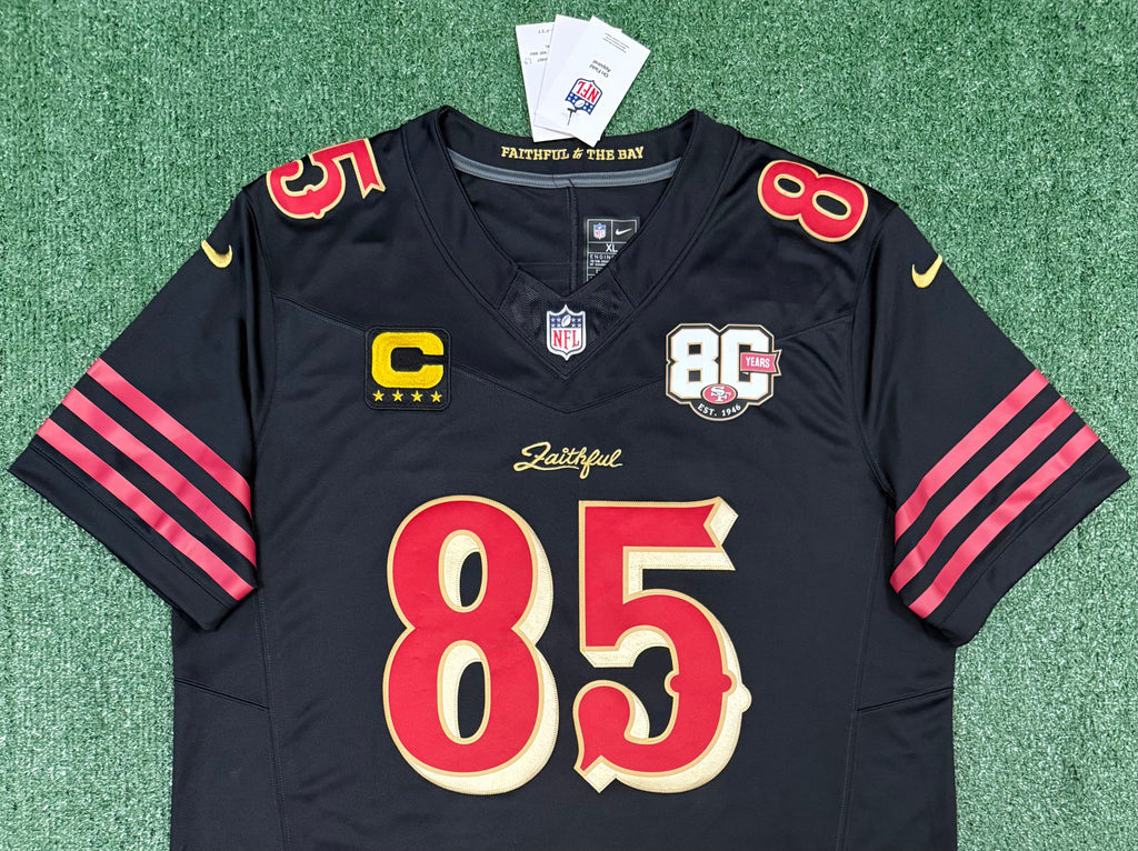 George Kittle San Francisco 49ers Jersey #85 Nike Vapor Fuse Limited Rivalry Black Size (XL) NFL