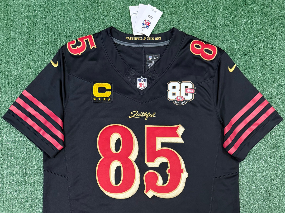 George Kittle San Francisco 49ers Jersey #85 Nike Vapor Fuse Limited Rivalry Black Size (XL) NFL