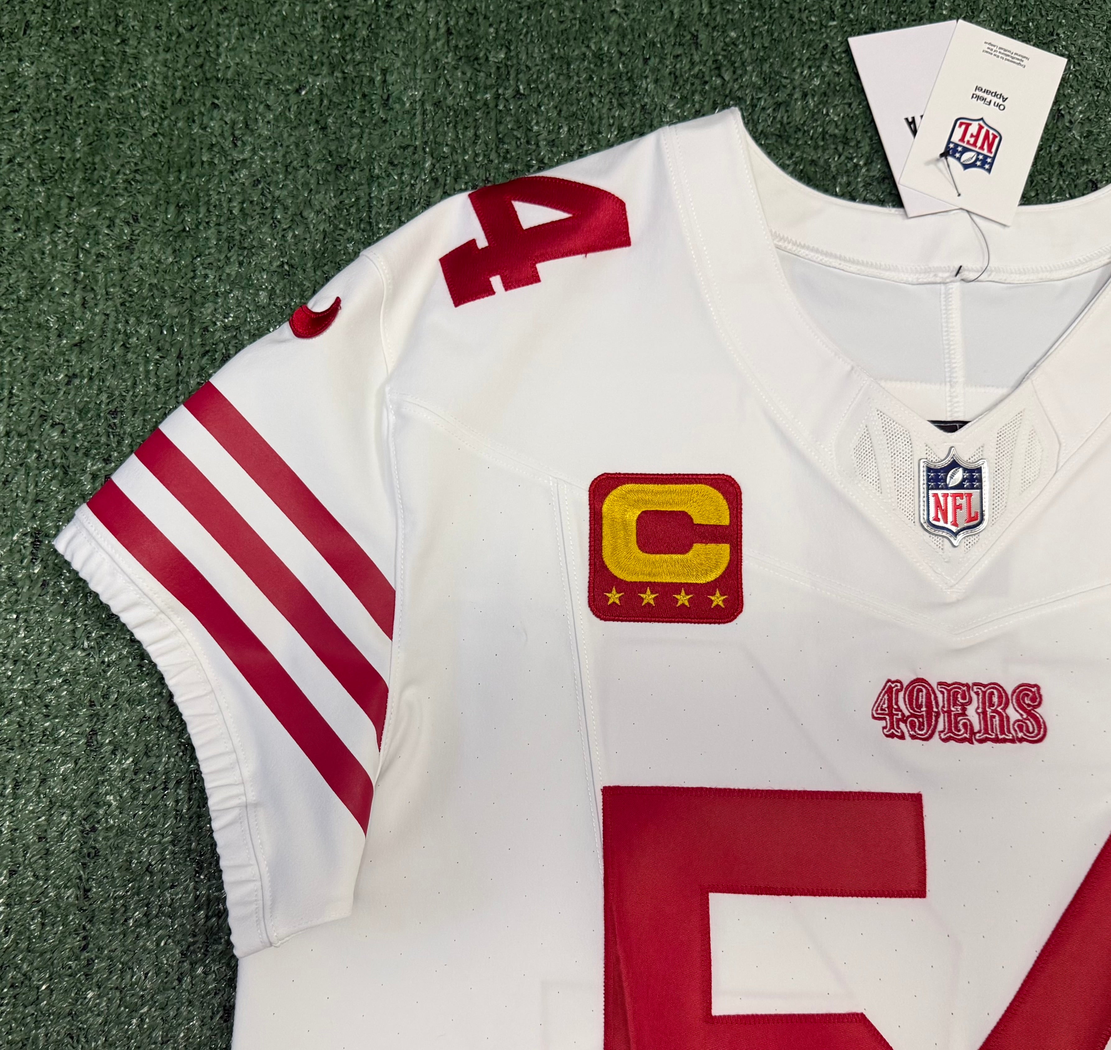 Fred Warner San Francisco 49ers Jersey #54 Nike Vapor FUSE Elite White Size 48 (XL) NFL