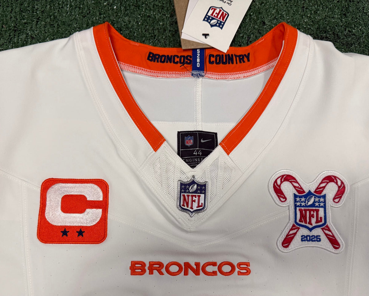 Bo Nix Denver Broncos Jersey #10 Nike Vapor Fuse Elite White Size 44 (L) NFL