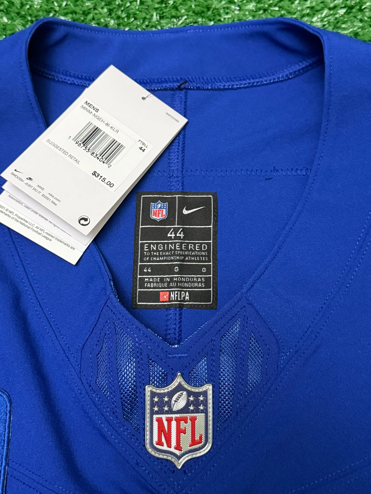 Jaxson Dart New York Giants Jersey #6 Nike Vapor FUSE Elite Blue Size 44 (Large) NFL