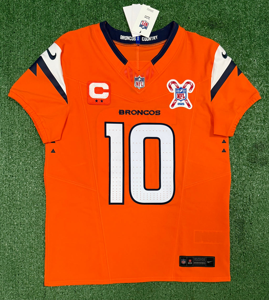 Bo Nix Denver Broncos Jersey #10 Nike Vapor Fuse Elite Orange Size 40 (M) NFL